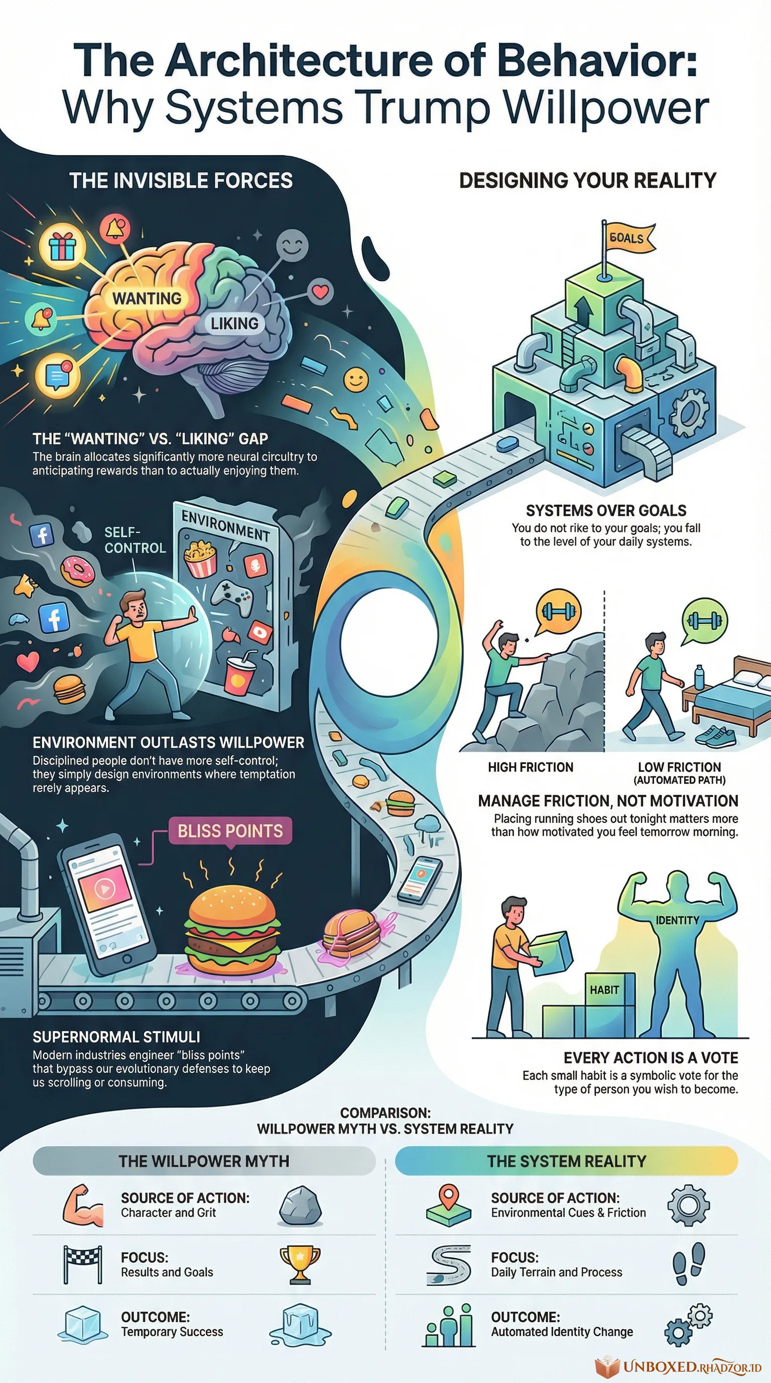 Atomic Habits infographic in English