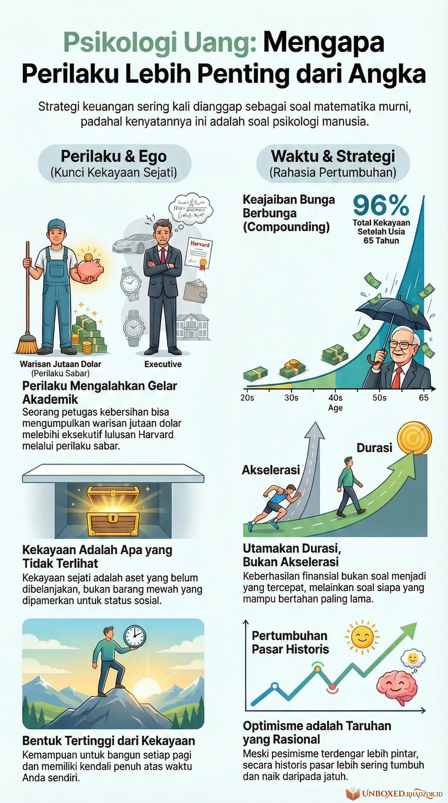 Infografis The Psychology of Money bahasa Indonesia