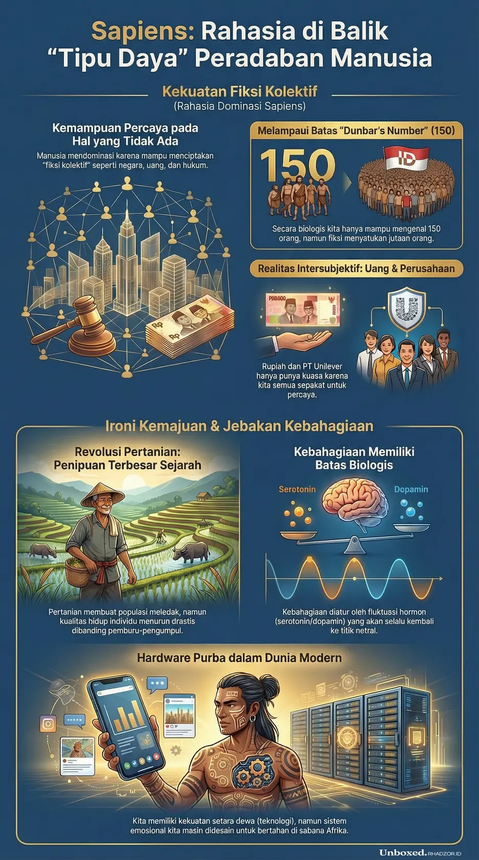 Infografis Sapiens bahasa Indonesia