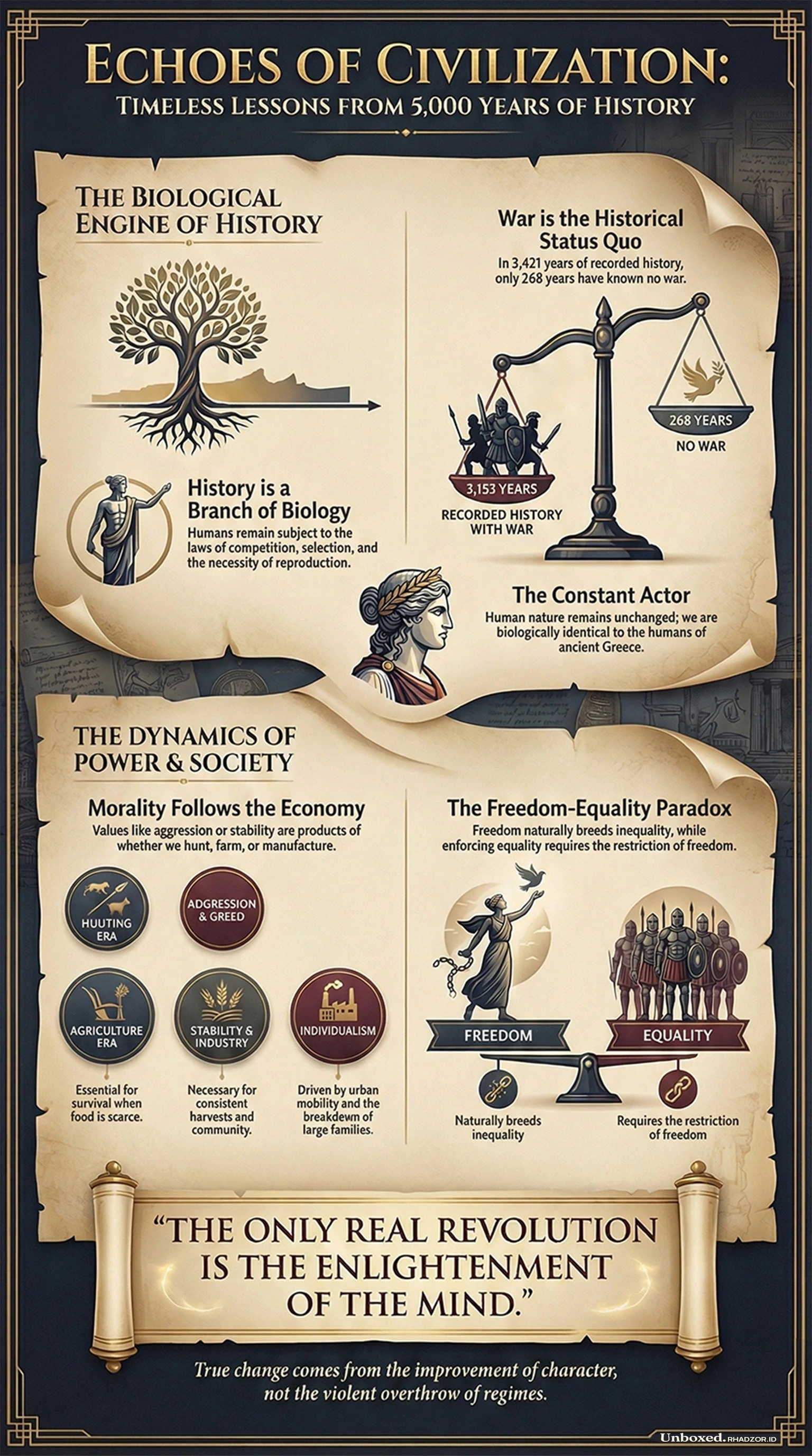 The Lessons of History infographic in English
