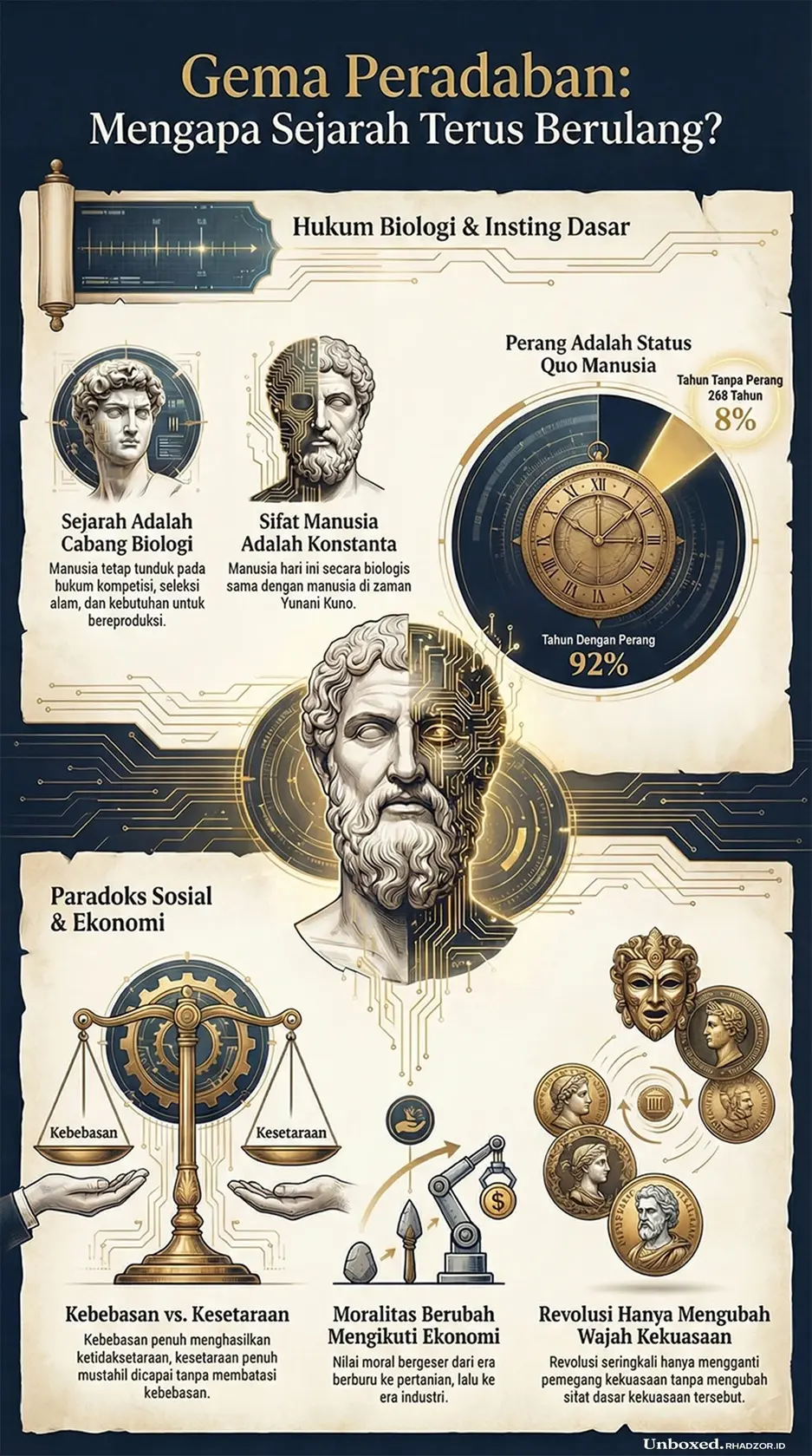 Infografis The Lessons of History bahasa Indonesia