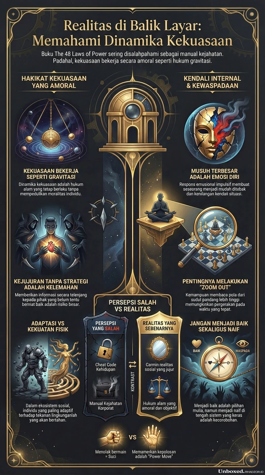 Infografis The 48 Laws of Power bahasa Indonesia