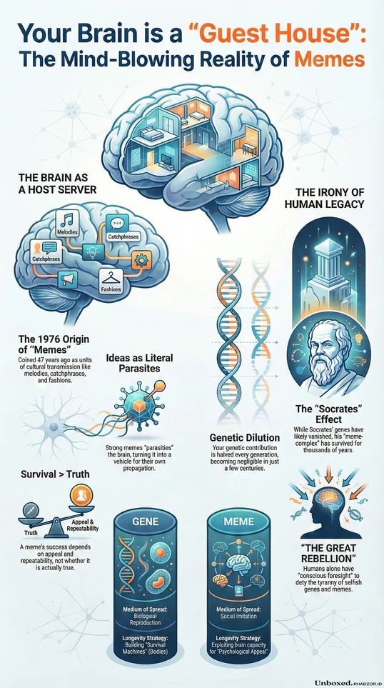 The Selfish Gene infographic in English