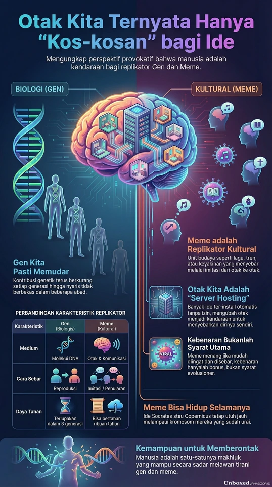 Infografis The Selfish Gene bahasa Indonesia