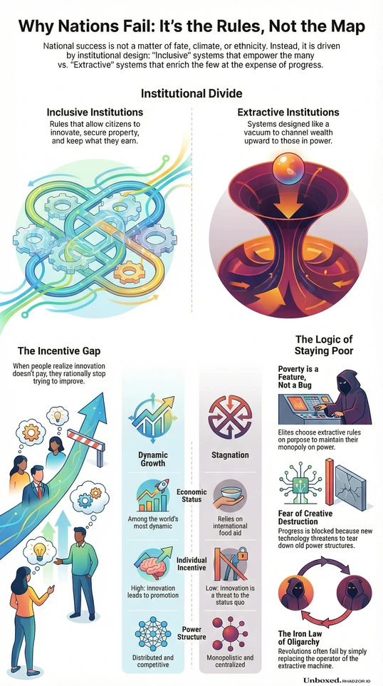 Why Nations Fail infographic in English
