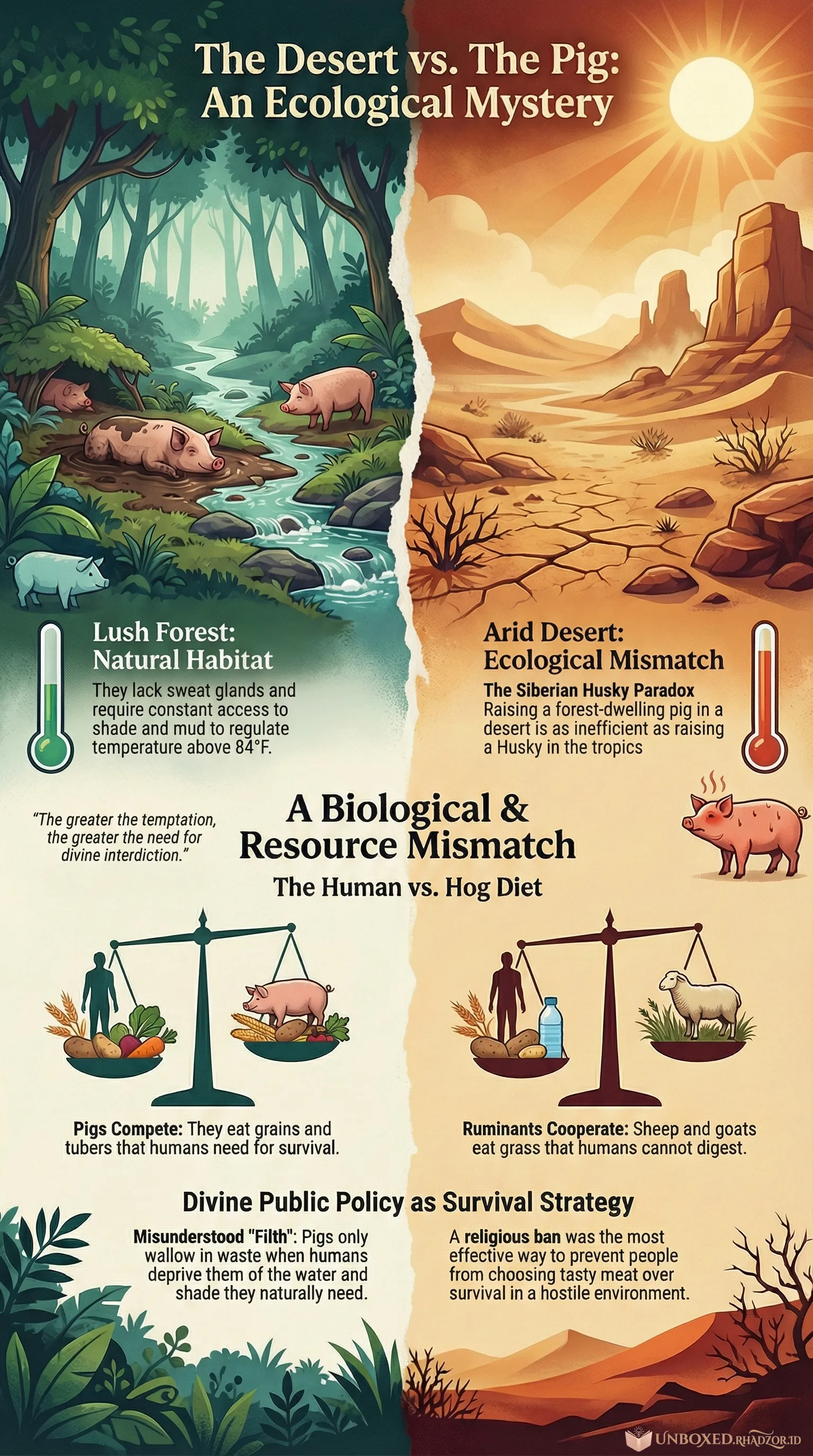 Cows, Pigs, Wars, and Witches infographic in English