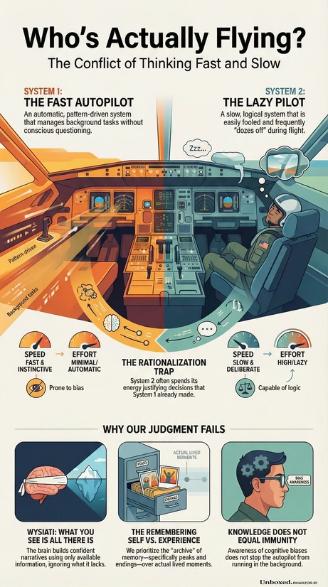 Thinking Fast and Slow infographic in English