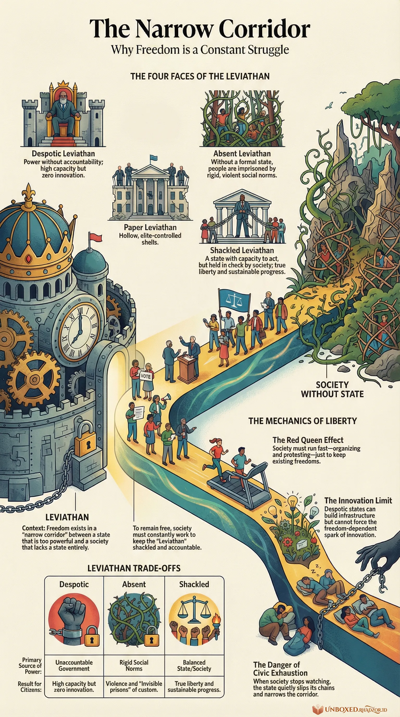 The Narrow Corridor infographic in English