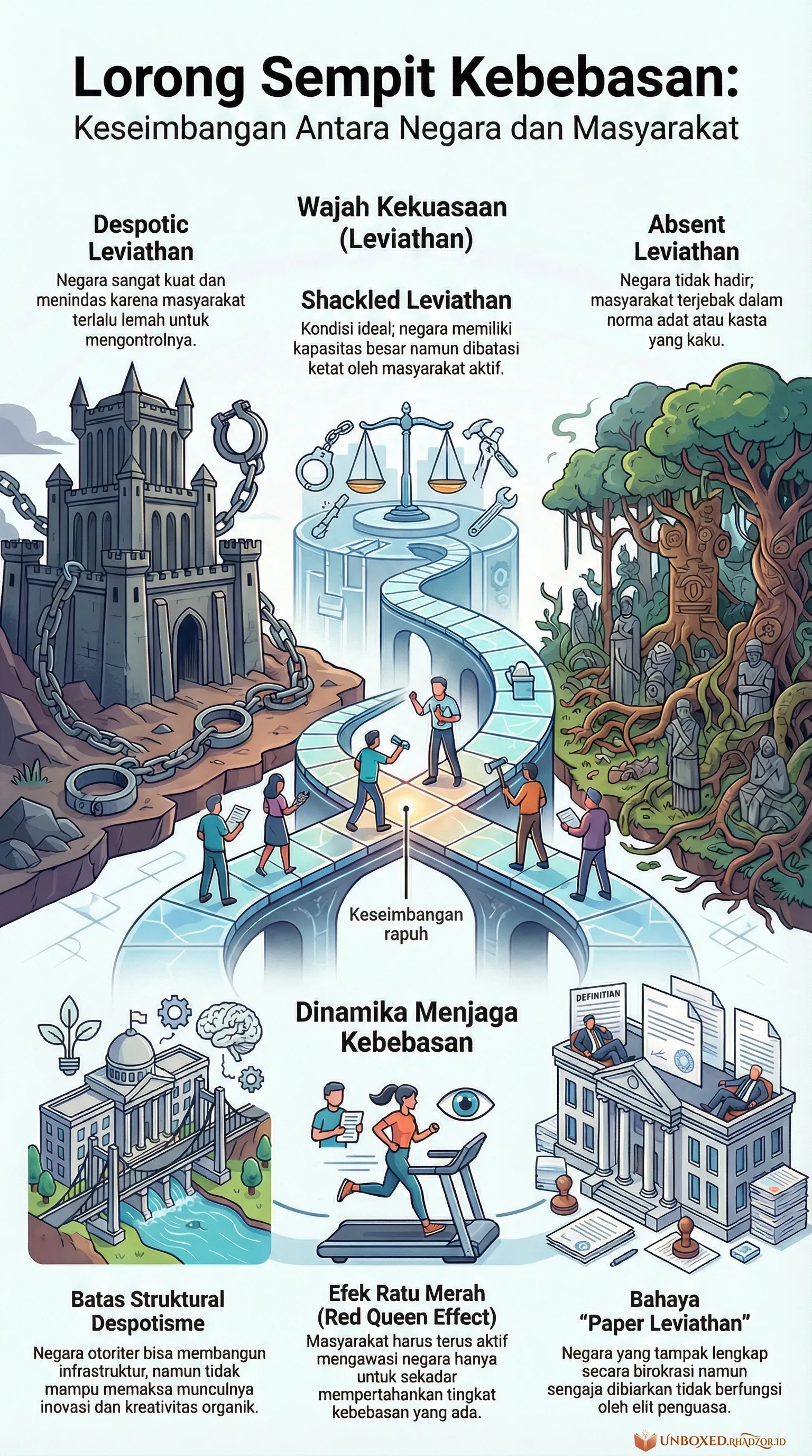 Infografis The Narrow Corridor bahasa Indonesia